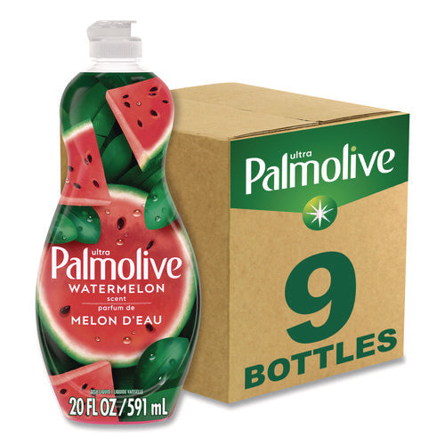 Image of Ultra Palmolive® Dishwashing Liquid, Watermelon Scent, 20 oz Bottle, 9/Carton