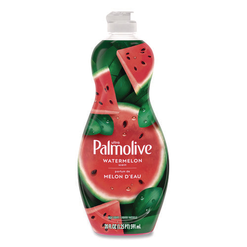 Image of Ultra Palmolive® Dishwashing Liquid, Watermelon Scent, 20 oz Bottle, 9/Carton