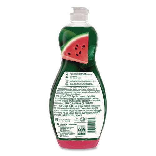 Image of Ultra Palmolive® Dishwashing Liquid, Watermelon Scent, 20 oz Bottle, 9/Carton