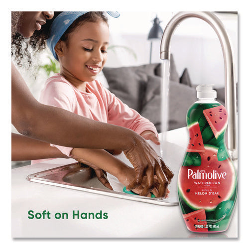 Image of Ultra Palmolive® Dishwashing Liquid, Watermelon Scent, 20 oz Bottle, 9/Carton