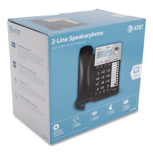 Image of AT&T® Ml17928 Two-Line Corded Speakerphone, Black/silver