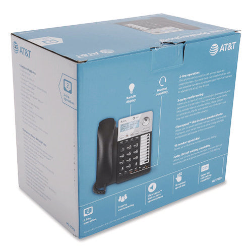 Image of AT&T® Ml17928 Two-Line Corded Speakerphone, Black/silver
