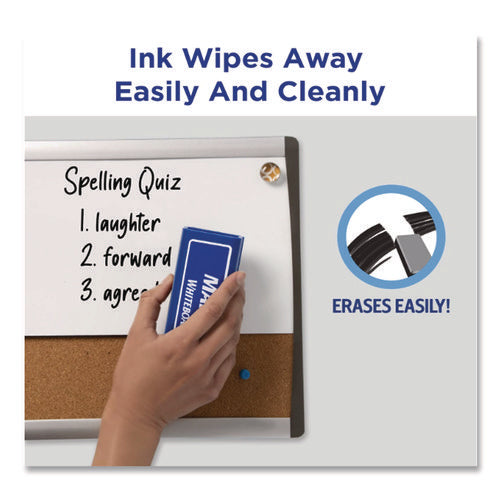 Image of Avery® MARKS A LOT Desk-Style Dry Erase Markers, Broad Chisel Tip, Black