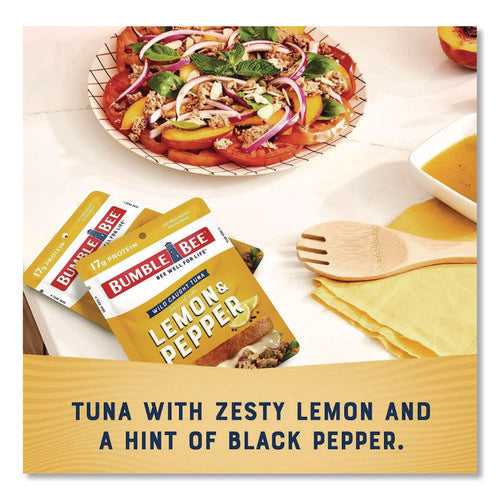 Image of Bumble Bee® Ready To Enjoy Seasoned Tuna, Lemon And Pepper, 2.5 Oz Pouch, 12/carton