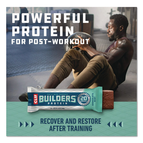 Image of CLIF® Bar Builders Protein Bar, Chocolate Mint, 2.4 Oz Bar, 12 Bars/box