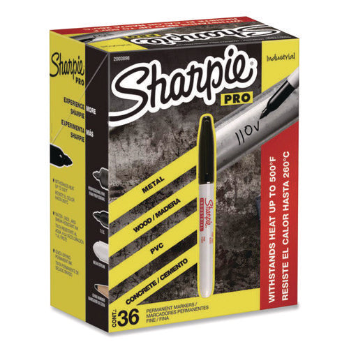 Image of Sharpie® Industrial Permanent Marker Value Pack, Fine Bullet Tip, Black