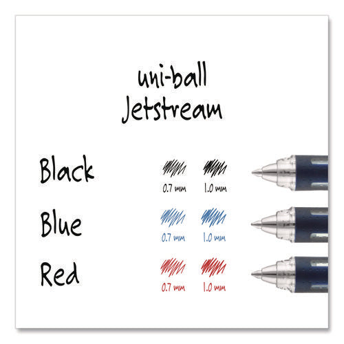 Image of uniball® Jetstream Hybrid Gel Pen, Stick, Bold 1 mm, Black Ink, Black/Silver Barrel