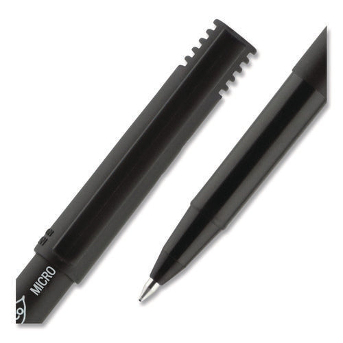 Image of uniball® ONYX Rollerball Pen, Stick, Extra-Fine 0.5 mm, Black Ink, Black Barrel, Dozen