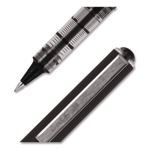 Image of uniball® VISION Rollerball Pen, Stick, Extra-Fine 0.5 mm, Black Ink, Gray/Black/Clear Barrel, Dozen