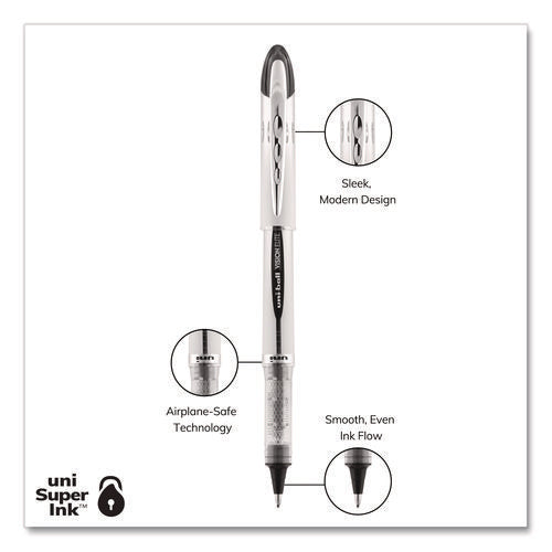 Image of uniball® Refill For Vision Elite Roller Ball Pens, Bold Conical Tip, Black Ink, 2/pack