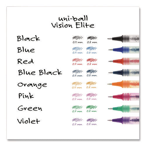 Image of uniball® Refill For Vision Elite Roller Ball Pens, Bold Conical Tip, Black Ink, 2/pack