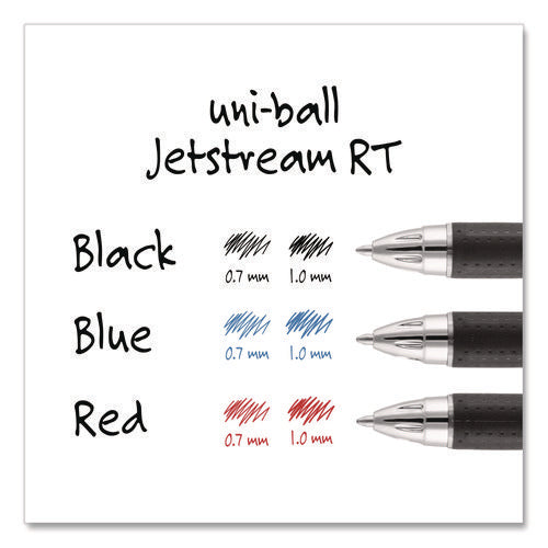 Image of uniball® Jetstream Hybrid Gel Pen, Retractable, Fine 0.7 mm, Black Ink, Blue/Silver Barrel