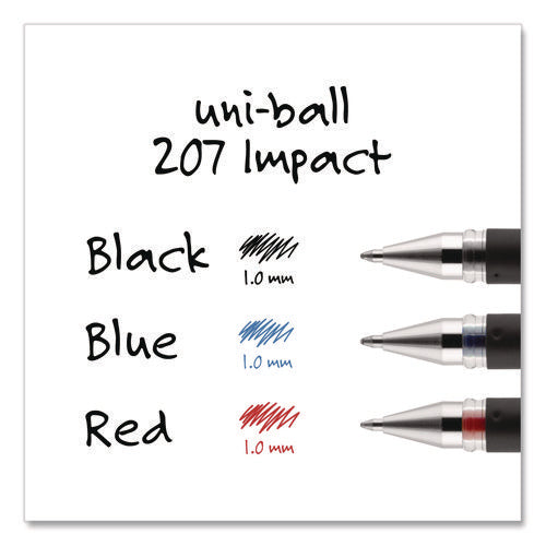 Image of uniball® 207 Impact Gel Pen, Stick, Bold 1 Mm, Black Ink, Silver/black Barrel