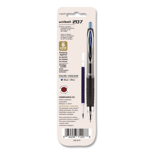 Image of uniball® Refill For Signo Gel 207 Pens, Medium Conical Tip, Blue Ink, 2/pack
