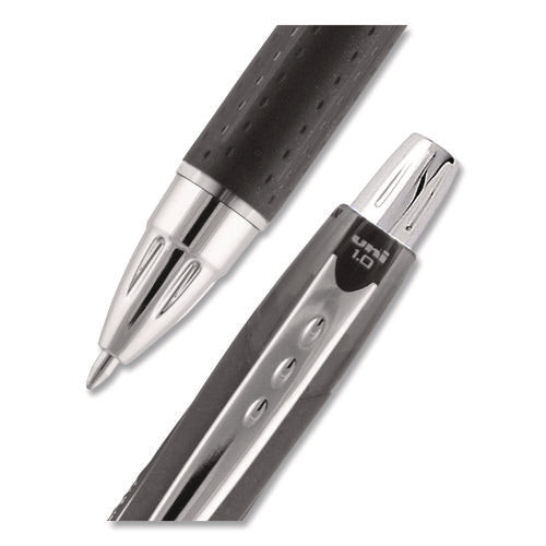 Image of uniball® Jetstream Hybrid Gel Pen, Retractable, Bold 1 mm, Black Ink, Black/Silver Barrel