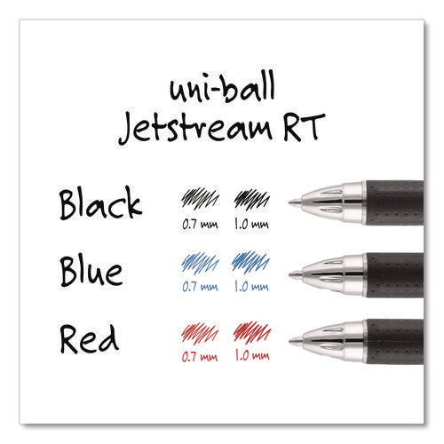 Image of uniball® Jetstream Hybrid Gel Pen, Retractable, Bold 1 mm, Black Ink, Black/Silver Barrel