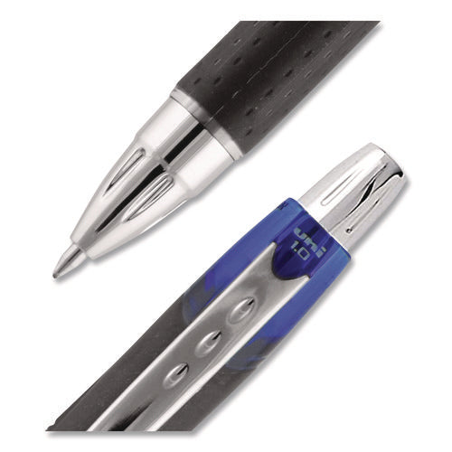 Image of uniball® Jetstream Hybrid Gel Pen, Retractable, Bold 1 mm, Blue Ink, Black/Silver/Blue Barrel