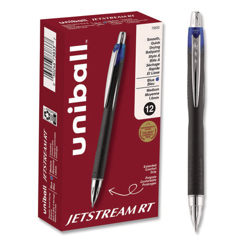 Image of uniball® Jetstream Hybrid Gel Pen, Retractable, Bold 1 mm, Blue Ink, Black/Silver/Blue Barrel