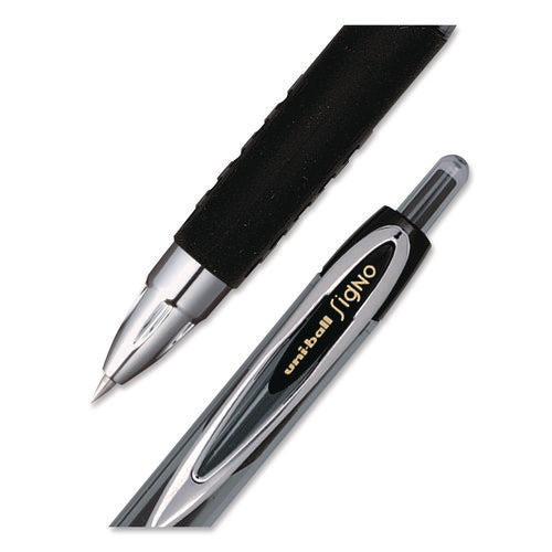Image of uniball® 207 Ultra Micro Gel Pen, Retractable, Ultra-Micro 0.38 mm, Black Ink, Clear/Black Barrel
