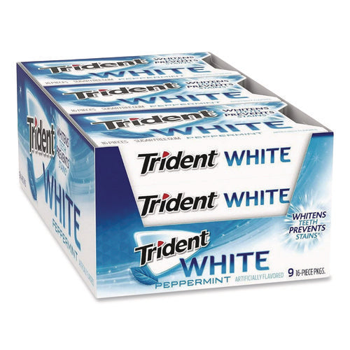 Image of Trident® Sugar-Free Gum, Peppermint, 12 Sticks/pack, 9 Packs/box