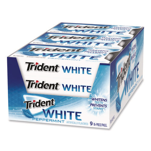 Image of Trident® Sugar-Free Gum, Peppermint, 12 Sticks/pack, 9 Packs/box