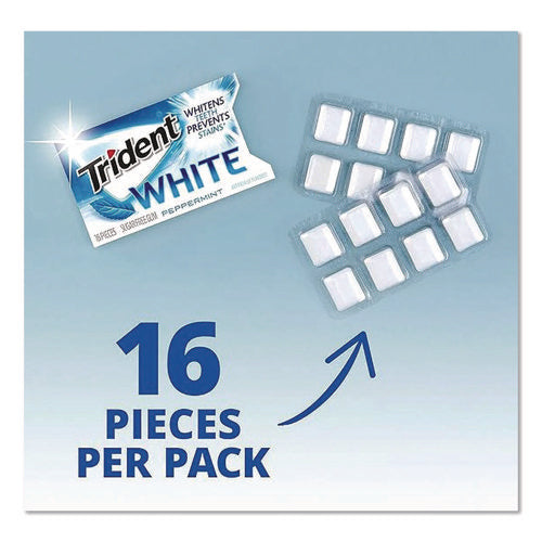 Image of Trident® Sugar-Free Gum, Peppermint, 12 Sticks/pack, 9 Packs/box
