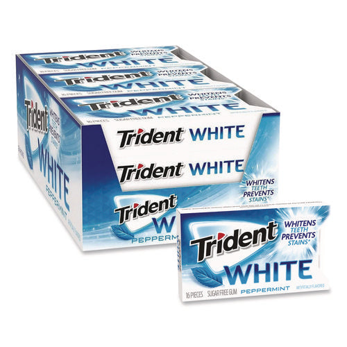 Image of Trident® Sugar-Free Gum, Peppermint, 12 Sticks/pack, 9 Packs/box