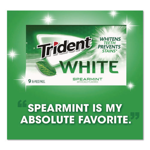 Image of Trident® Sugar-Free Gum, White Spearmint, 16 Sticks/pack, 9 Packs/box