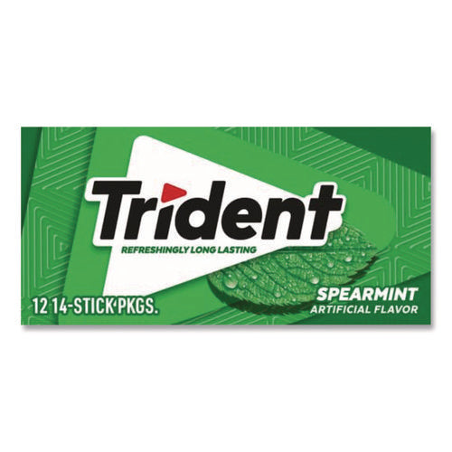 Image of Trident® Sugar-Free Gum, Spearmint, 14 Sticks/pack, 12 Packs/box