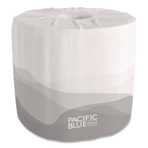 Image of Georgia Pacific® Professional Pacific Blue Basic Bathroom Tissue, Septic Safe, 1-Ply, White, 1,210 Sheets/roll, 80 Rolls/carton