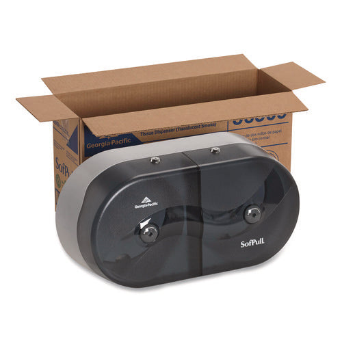 Image of Georgia Pacific® Professional Sofpull Twin High-Capacity Center-Pull Dispenser, 20.13 X 7 X 10.75, Smoke