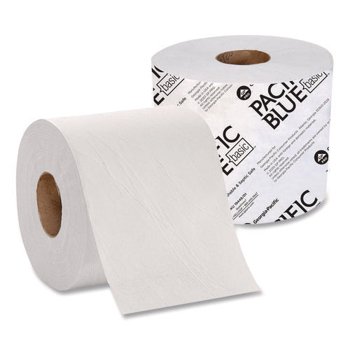 Image of Georgia Pacific® Professional Pacific Blue Basic High-Capacity Bathroom Tissue, Septic Safe, 2-Ply, White, 1,000 Sheets/roll, 48 Rolls/carton