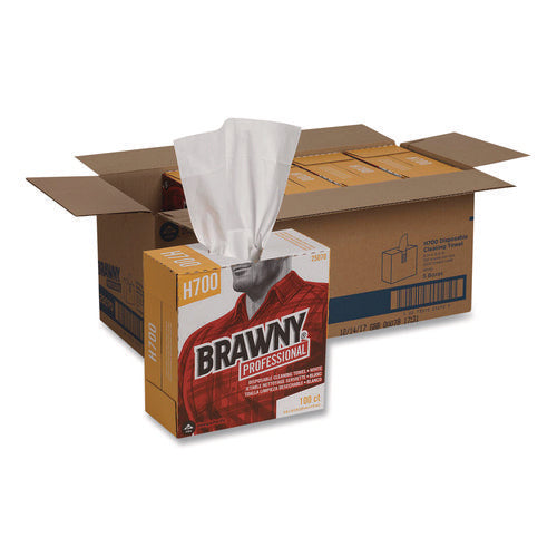 Image of Brawny® Professional Medium Weight HEF Shop Towels, 9.1 x 16.5, 100/Box