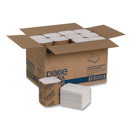 Image of Dixie® Interfold Napkin Refills Two-Ply, 6 1/2" X 9 7/8", White, 6000/carton