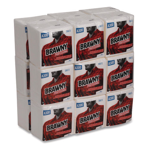 Image of Brawny® Professional Professional Cleaning Towels, 1-Ply, 12 X 13, White, 50/pack, 18 Packs/carton