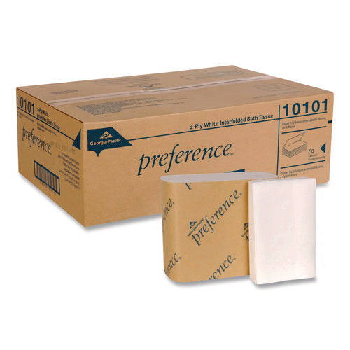 Image of Georgia Pacific® Professional Singlefold Interfolded Bathroom Tissue, Septic Safe, 1-Ply, White, 400 Sheets/pack, 60 Packs/carton