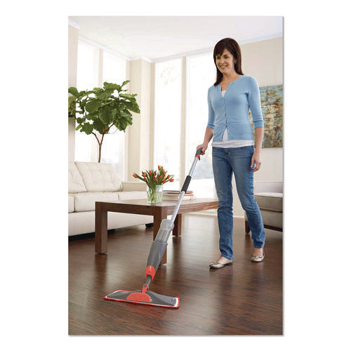 Image of Rubbermaid® Commercial Reveal Microfiber Spray Mop Kit, Microfiber Head, 54.5" Silver/black Handle