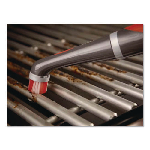 Image of Rubbermaid® Reveal Power Scrubber, Red/White Nylon Bristles, 1.73" Brush, Red Plastic Handle