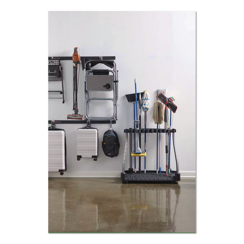 Image of Rubbermaid® FastTrack Garage Tool Tower Rack, Plastic, Holds Up to 40 Tools, 38" x 20.5" x 34.4", Black