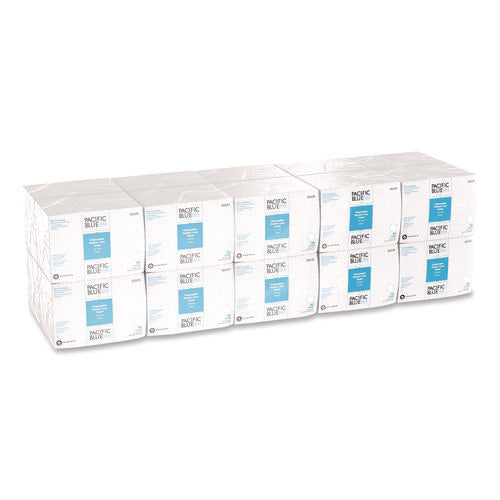 Image of Georgia Pacific® Professional Pacific Blue Select Disposable Patient Care Washcloths, 1-Ply, 9.5 x 13, Unscented, White, 50/Pack, 20 Packs/Carton