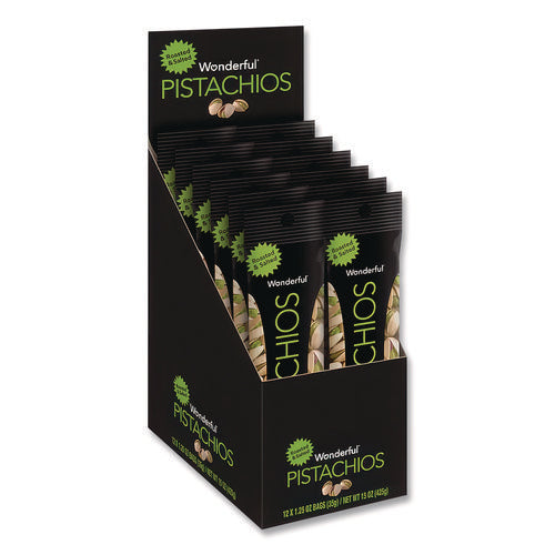 Image of Paramount Farms® Wonderful Pistachios, Roasted And Salted, 1.25 Oz Tube, 12/box
