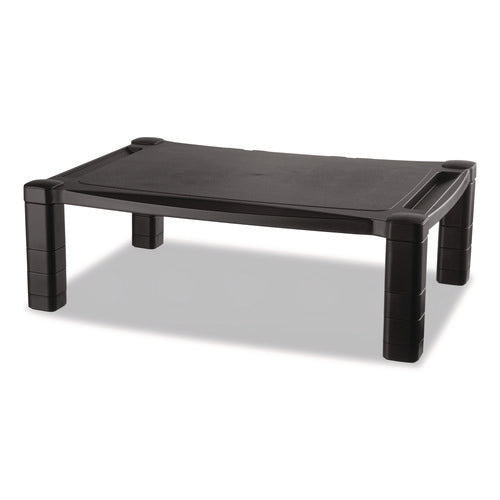 Image of Kantek Wide Deluxe Two-Level Monitor Stand, 20" X 13.25" X 3" To 6.5", Black, Supports 50 Lbs