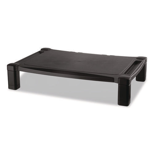 Image of Kantek Wide Deluxe Two-Level Monitor Stand, 20" X 13.25" X 3" To 6.5", Black, Supports 50 Lbs