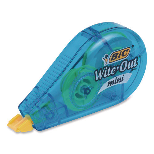 Image of BIC® Wite-Out Brand Mini Correction Tape, Non-Refillable, Blue/Purple/Yellow Applicators, 0.2" x 314.4", 3/Pack