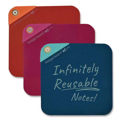 Image of Boogie Board VersaNotes Reusable Notes, 4 x 4, Assorted Colors, 3/Pack