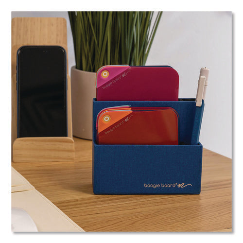 Image of Boogie Board VersaNotes Desk Organizer, 3 Compartments, 4.7 x 0.4 x 2.05, Blue, Plastic