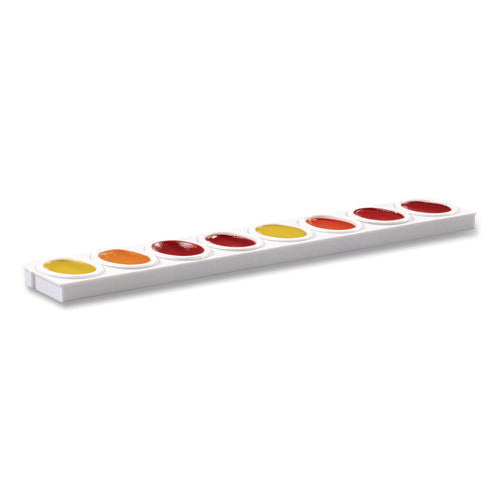 Image of Prang® Refillable Oval Watercolor Tray, White, 12/Pack
