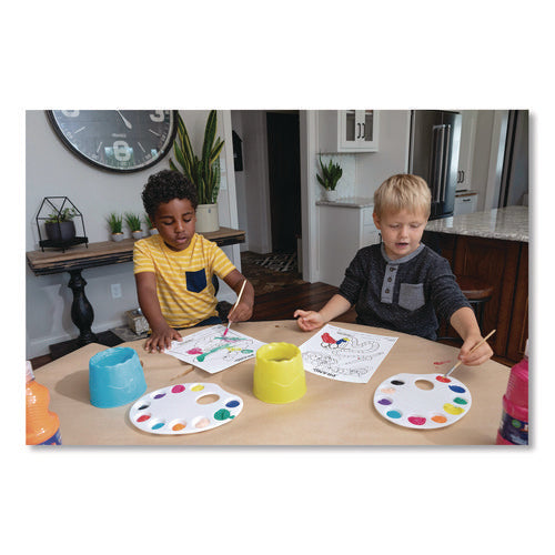 Image of Prang® Stable Water Pot Set, 8 oz, Assorted Colors, 6/Pack