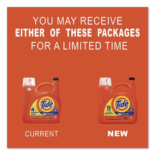 Image of Tide® HE Liquid Laundry Detergent, Original Scent, 132 oz Pour Bottle, 4/Carton