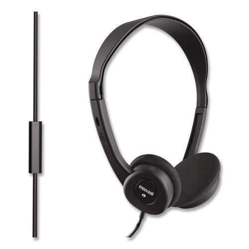Image of Maxell® HP100 Headphone with Mic, Black